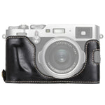 FUJIFILM X100F용 1/4인치 나사산 PU 가죽 카메라 하프 케이스 베이스, FUJIFILM X100F용
