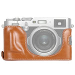 FUJIFILM X100F용 1/4인치 나사산 PU 가죽 카메라 하프 케이스 베이스, FUJIFILM X100F용