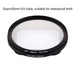 GoPro HERO7 Black/6/5용 캡 포함 58mm 3-in-1 원형 UV 렌즈 필터, 58mm UV 렌즈