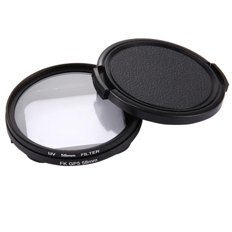 GoPro HERO7 Black/6/5용 캡 포함 58mm 3-in-1 원형 UV 렌즈 필터, 58mm UV 렌즈