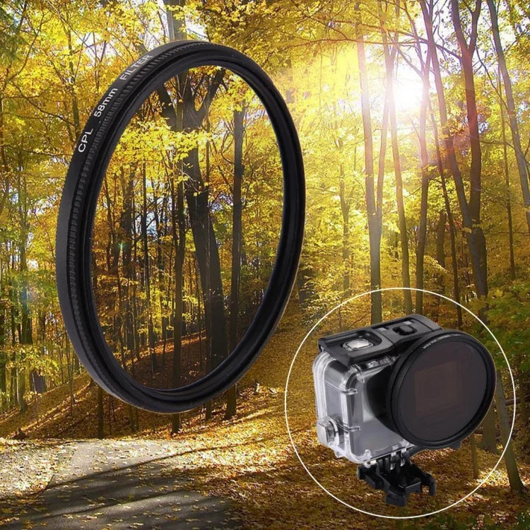 58mm 3-in-1 원형 CPL 렌즈 필터 캡 포함, GoPro HERO7 Black/6/5용, 58mm CPL 렌즈