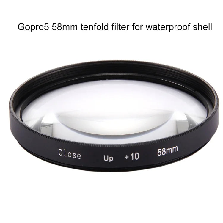 58mm 2-in-1 10배 클로즈업 렌즈 필터, GoPro HERO7 Black/6/5용, 58mm 클로즈업 렌즈