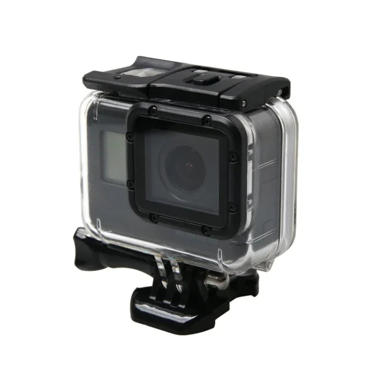 GoPro HERO6 /5 방수 하우징 보호 케이스 + 버클이 있는 홀로우 백 커버 기본 마운트 및 나사, 방수 하우징