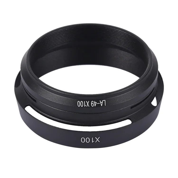 후지필름 X100용 49mm 금속 통풍 렌즈 후드, LA-49 X100 (검정), LA-49 X100 (은색)