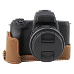캐논 EOS M50 / M50 Mark II용 1/4인치 나사 PU 가죽 카메라 하프 케이스 베이스, 캐논 EOS M50용
