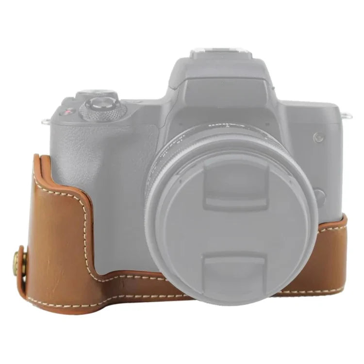 캐논 EOS M50 / M50 Mark II용 1/4인치 나사 PU 가죽 카메라 하프 케이스 베이스, 캐논 EOS M50용
