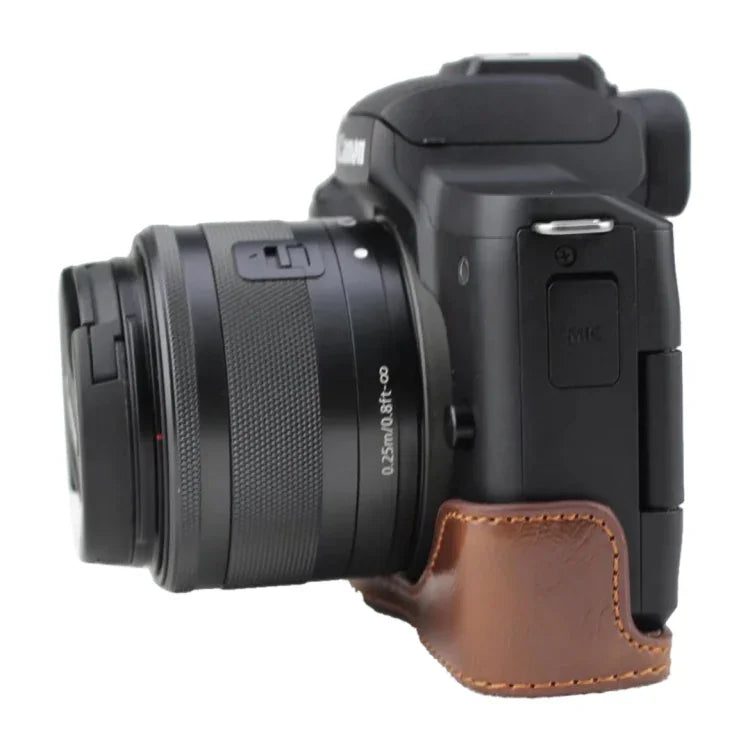 캐논 EOS M50 / M50 Mark II용 1/4인치 나사 PU 가죽 카메라 하프 케이스 베이스, 캐논 EOS M50용