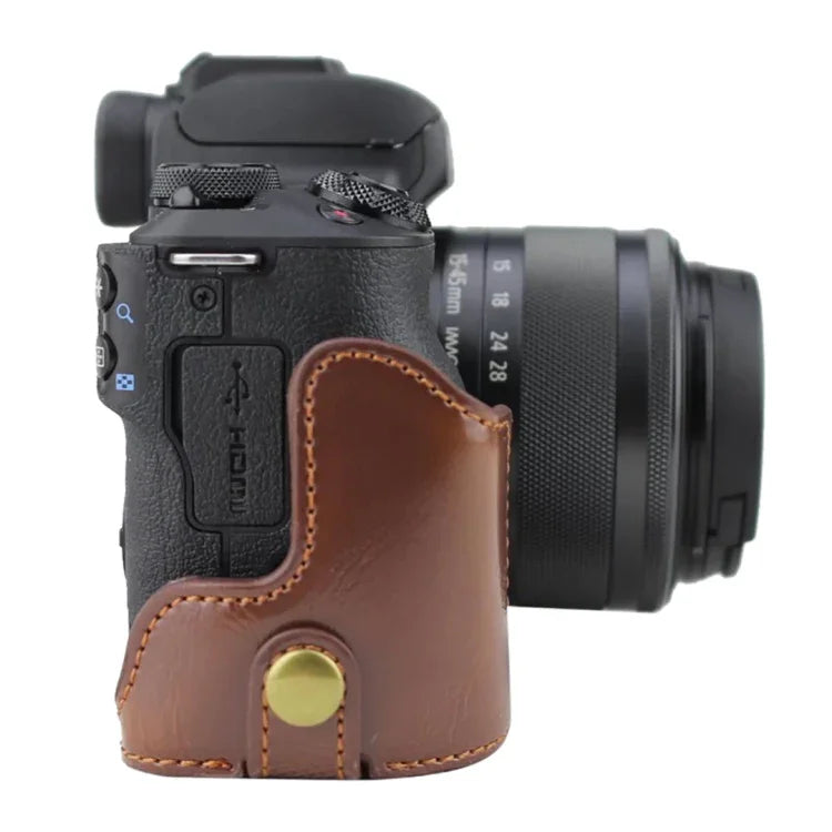 캐논 EOS M50 / M50 Mark II용 1/4인치 나사 PU 가죽 카메라 하프 케이스 베이스, 캐논 EOS M50용