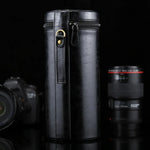 대형 렌즈 케이스 지퍼 PU 가죽 파우치 박스 DSLR 카메라 렌즈용, 크기: 24.5*10.5*10.5cm, 24.5 x 10.5cm (브라운), 24.5 x 10.5cm (커피), 24.5 x 10.5cm (블랙)