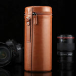 대형 렌즈 케이스 지퍼 PU 가죽 파우치 박스 DSLR 카메라 렌즈용, 크기: 24.5*10.5*10.5cm, 24.5 x 10.5cm (브라운), 24.5 x 10.5cm (커피), 24.5 x 10.5cm (블랙)