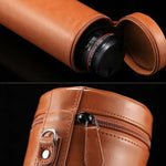 대형 렌즈 케이스 지퍼 PU 가죽 파우치 박스 DSLR 카메라 렌즈용, 크기: 24.5*10.5*10.5cm, 24.5 x 10.5cm (브라운), 24.5 x 10.5cm (커피), 24.5 x 10.5cm (블랙)