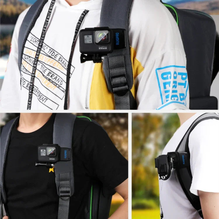 RUIGPRO 360도 회전 J형 백팩 Rec-마운트 클립 클램프 마운트 및 나사 GoPro HERO9 Black / HERO8 Black / HERO7 /6 /5, DJI Osmo Action, Xiaoyi 및 기타 액션 카메라용