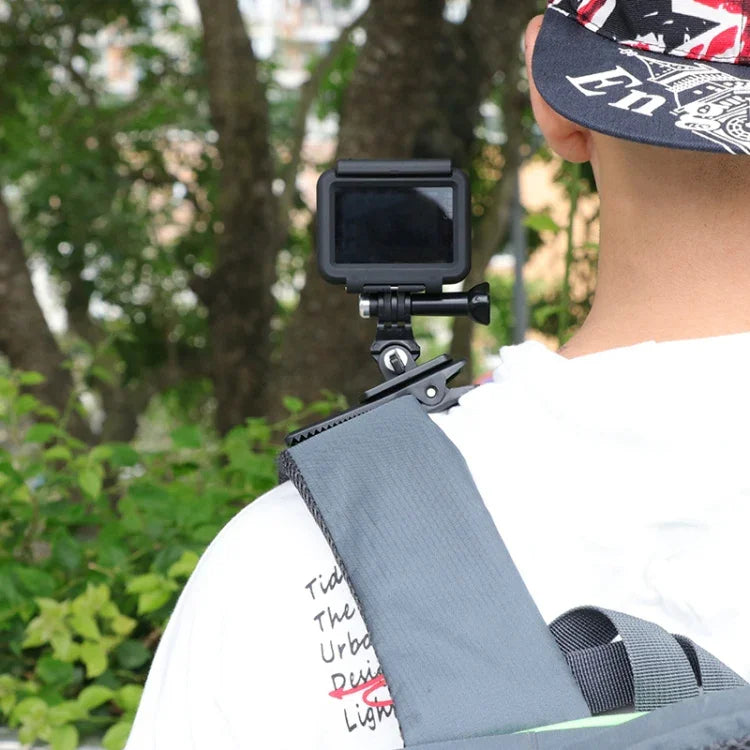 RUIGPRO 360도 회전 J형 백팩 Rec-마운트 클립 클램프 마운트 및 나사 GoPro HERO9 Black / HERO8 Black / HERO7 /6 /5, DJI Osmo Action, Xiaoyi 및 기타 액션 카메라용