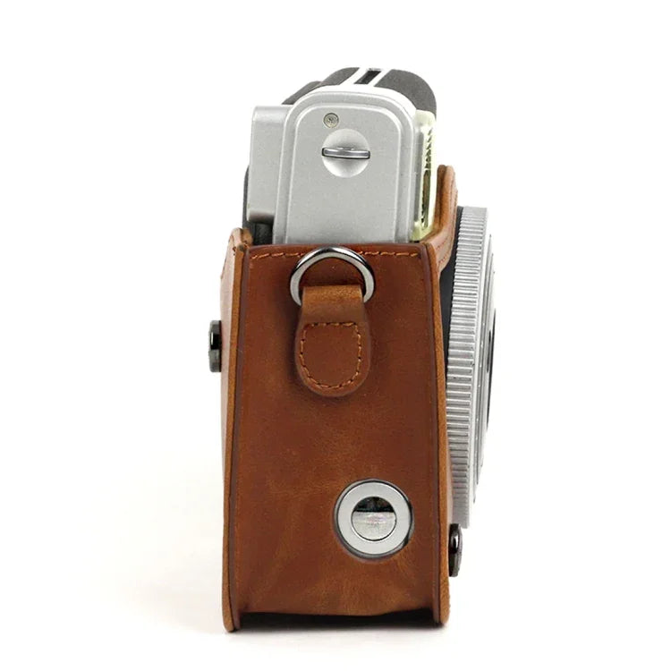FUJIFILM Instax Mini 90 카메라용 PU 가죽 보호 가방, 조절 가능한 숄더 스트랩 포함, FUJIFILM Instax Mini 90용