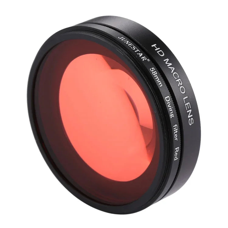 JSR 58mm 16배 매크로 렌즈 + 레드 다이빙 렌즈 필터 렌즈 커버 포함 + 렌즈 필터 링 어댑터 + 스트링 + 클리닝 천 GoPro HERO6 /5 다이브 하우징용, HERO6 /5용