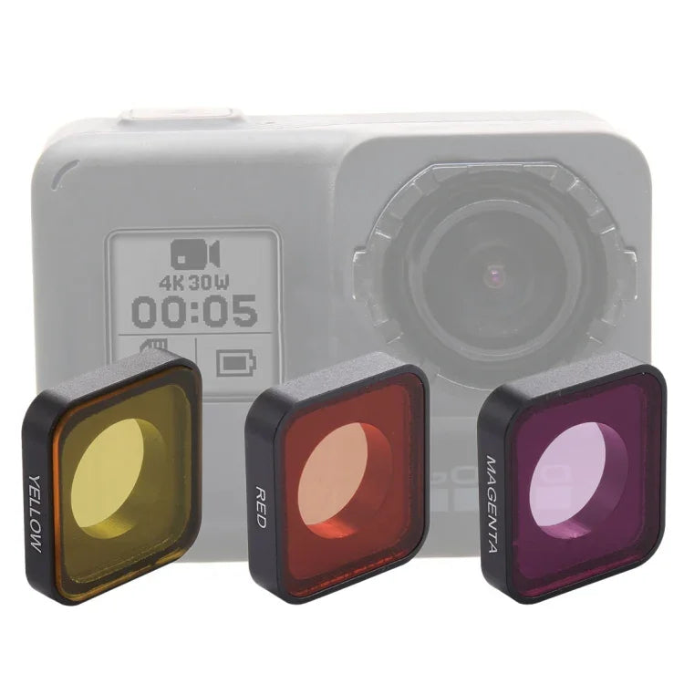 3-in-1 스냅온 빨강 / 노랑 / 보라색 렌즈 필터 GoPro HERO6 /5용, 빨강 / 노랑 / 보라색 렌즈