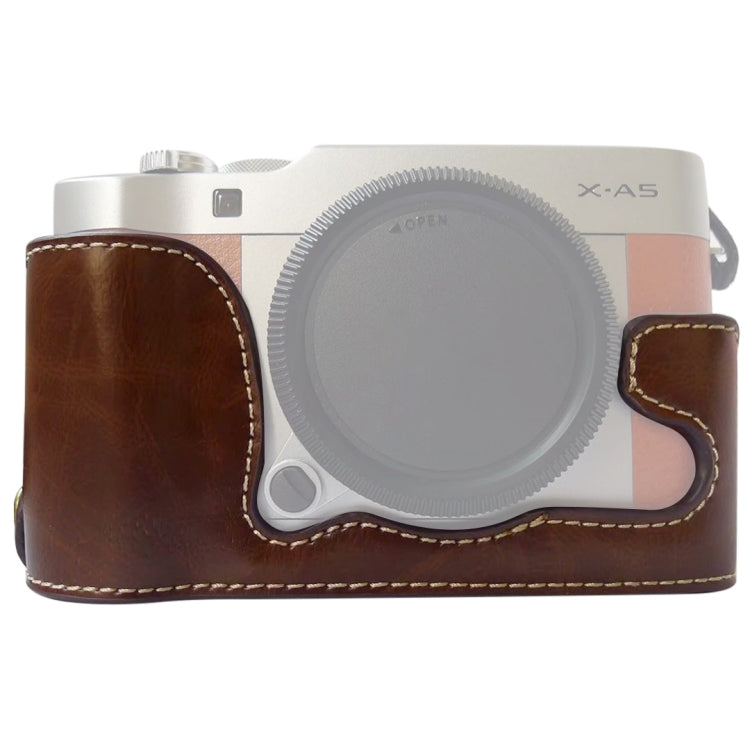 FUJIFILM X-A5 / X-A20용 1/4인치 나사 PU 가죽 카메라 하프 케이스 베이스, FUJIFILM XA5용