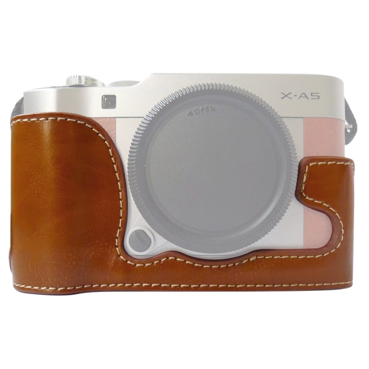 FUJIFILM X-A5 / X-A20용 1/4인치 나사 PU 가죽 카메라 하프 케이스 베이스, FUJIFILM XA5용