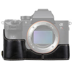 Sony ILCE-A9 / A9 / A7RIII용 1/4인치 나사 PU 가죽 카메라 하프 케이스 베이스, Sony A9용