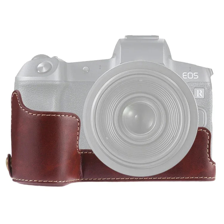 Canon EOS R용 1/4인치 나사 PU 가죽 카메라 하프 케이스 베이스, Canon R용