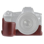 Canon EOS R용 1/4인치 나사 PU 가죽 카메라 하프 케이스 베이스, Canon R용