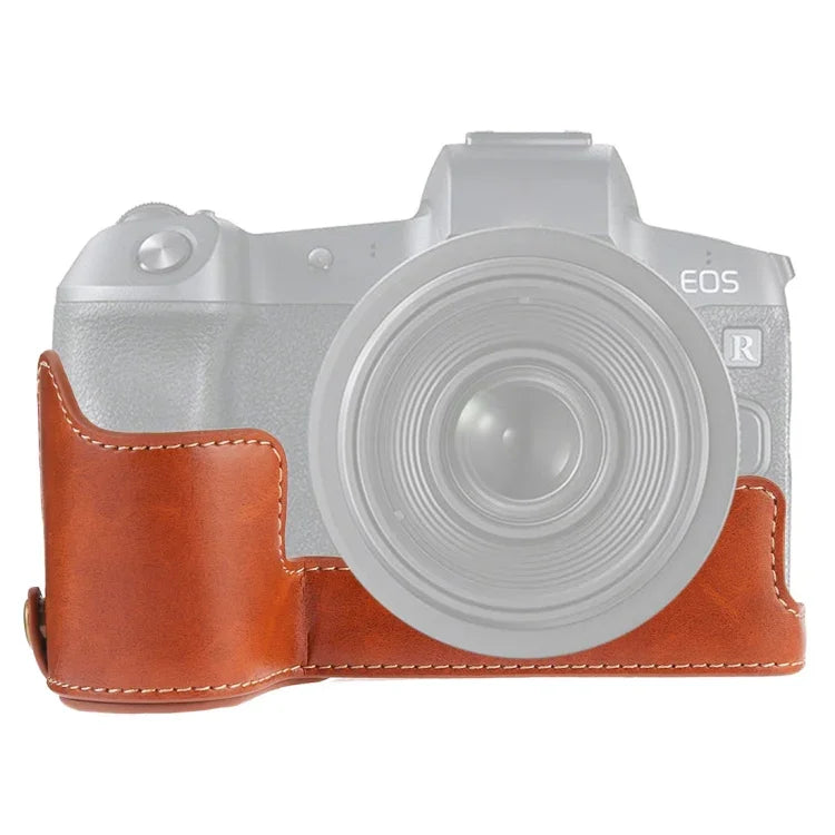 Canon EOS R용 1/4인치 나사 PU 가죽 카메라 하프 케이스 베이스, Canon R용