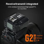 TRIOPO G2 무선 플래시 트리거 2.4G 수신/송신 듀얼 용도 TTL 고속 트리거, Canon 카메라용 G2