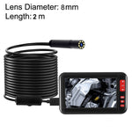 P20 4.3인치 화면 HD1080P 검사 내시경 8개 LED, 길이: 2m, 렌즈 직경: 8mm, 하드 라인, 길이: 2m, 하드 라인