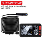 P20 4.3인치 화면 HD1080P 검사 내시경 8개 LED, 길이: 2m, 렌즈 직경: 8mm, 하드 라인, 길이: 2m, 하드 라인