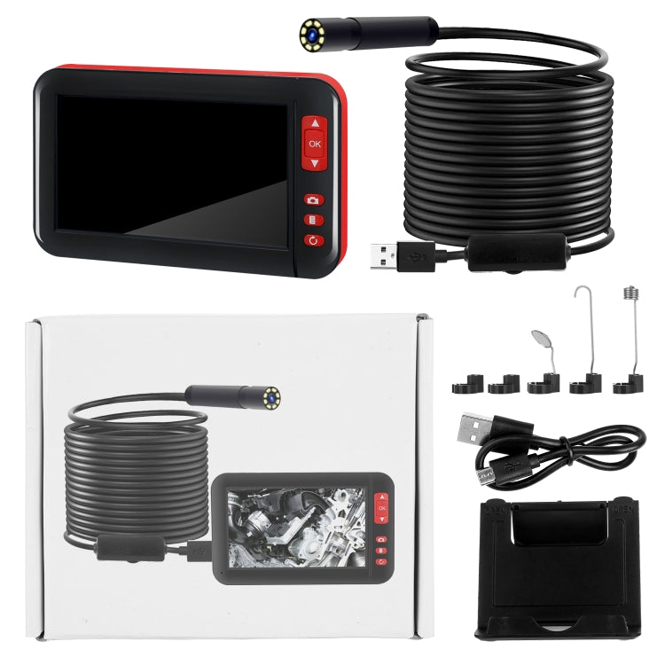 P20 4.3인치 화면 HD1080P 검사 내시경 8개 LED, 길이: 2m, 렌즈 직경: 8mm, 하드 라인, 길이: 2m, 하드 라인