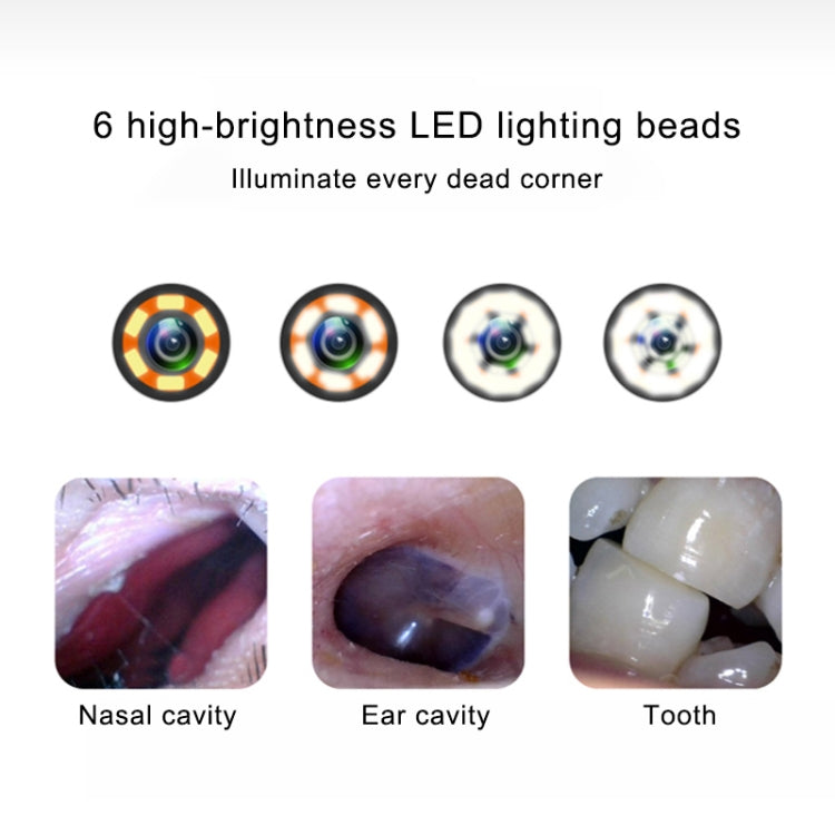6개의 LED가 있는 1MP HD 시각 귀 코 치아 내시경 보어스코프, 렌즈 직경: 4.3mm