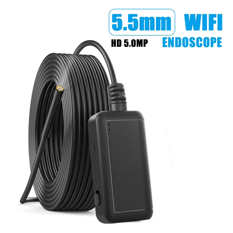 F220 5.5mm HD 5.0MP WIFI 내시경 검사 카메라 6개 LED, 길이: 5m, 길이: 5m
