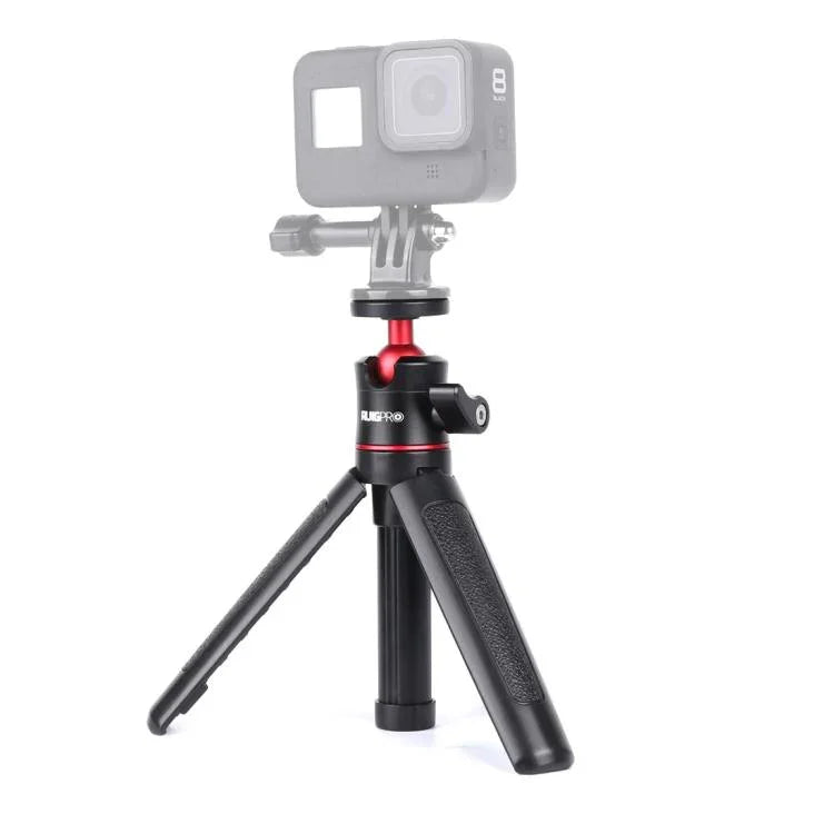 RUIGPRO 다기능 접이식 삼각대 홀더 셀피 모노포드 스틱 볼 헤드 포함 GoPro, Insta360, DJI 및 기타 액션 카메라용, 삼각대 모노포드