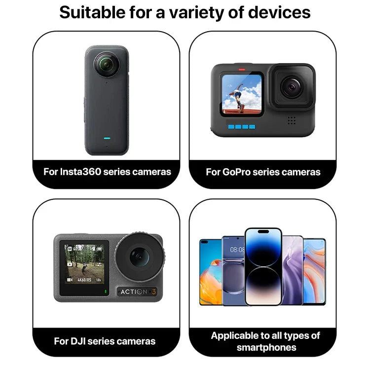 GoPro, Insta360, DJI 및 기타 액션 카메라용 알루미늄 확장 암 그립 익스텐더