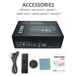 DH-A10 5.8인치 LCD 스크린 4200 루멘 1280 x 800P HD 스마트 프로젝터 리모컨 포함, 안드로이드 6.0 OS, WiFi, 블루투스, HDMIx2, USBx2, VGA, AV IN/RCA, RJ45, LAN 지원