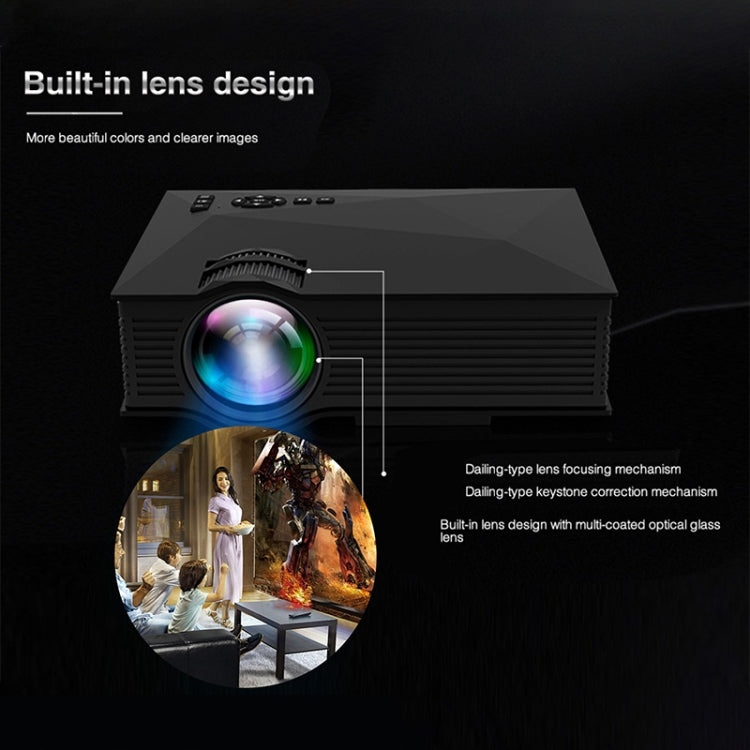 UC68 80ANSI 800x400 홈 시어터 멀티미디어 HD 1080P LED 프로젝터, USB/SD/HDMI/VGA/IR 지원, UC68 800x400