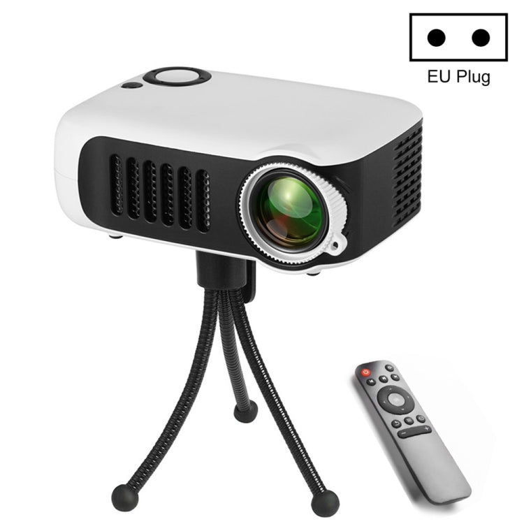 A2000 휴대용 프로젝터 800 루멘 LCD 홈 시어터 비디오 프로젝터, 1080P 지원, EU 플러그