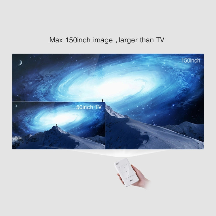 P09 휴대용 4K 울트라 HD DLP 미니 스마트 프로젝터 적외선 리모컨 포함, Amlogic S905X 4코어 A53 최대 1.5GHz 안드로이드 6.0, 1GB+8GB, 2.4G/5G WiFi, 블루투스, TF 카드 지원