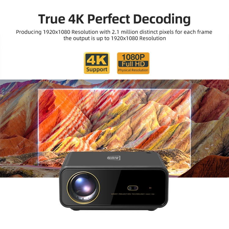 AUN U001 4K 18000 루멘 휴대용 홈 시어터 LED HD 디지털 프로젝터, 미국 플러그, 영국 플러그, 호주 플러그
