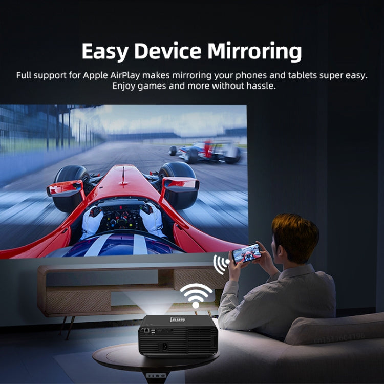 AUN U001 4K 18000 루멘 휴대용 홈 시어터 LED HD 디지털 프로젝터, 미국 플러그, 영국 플러그, 호주 플러그