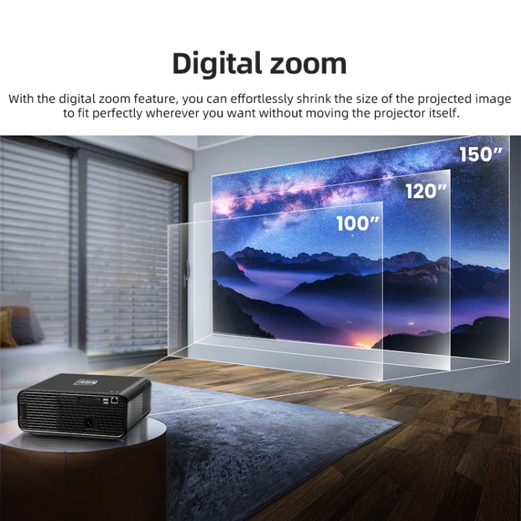 AUN U001 4K 18000 루멘 휴대용 홈 시어터 LED HD 디지털 프로젝터, 미국 플러그, 영국 플러그, 호주 플러그