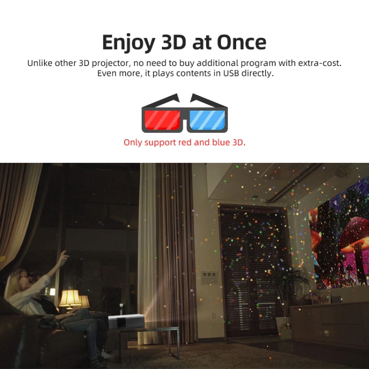 AUN U001 4K 18000 루멘 휴대용 홈 시어터 LED HD 디지털 프로젝터, 미국 플러그, 영국 플러그, 호주 플러그