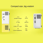 YG-300 0.8-2M 24-60인치 400-600 루멘 LED 프로젝터 HD 홈 시어터 3-in-1 비디오 변환 케이블 및 리모컨 포함, 크기: 12.6 x 8.6 x 4.6 cm, EU 플러그