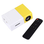 YG-300 0.8-2M 24-60인치 400-600 루멘 LED 프로젝터 HD 홈 시어터 3-in-1 비디오 변환 케이블 및 리모컨 포함, 크기: 12.6 x 8.6 x 4.6 cm, EU 플러그