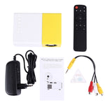 YG-300 0.8-2M 24-60인치 400-600 루멘 LED 프로젝터 HD 홈 시어터 3-in-1 비디오 변환 케이블 및 리모컨 포함, 크기: 12.6 x 8.6 x 4.6 cm, EU 플러그