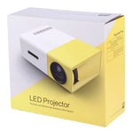 YG-300 0.8-2M 24-60인치 400-600 루멘 LED 프로젝터 HD 홈 시어터 3-in-1 비디오 변환 케이블 및 리모컨 포함, 크기: 12.6 x 8.6 x 4.6 cm, EU 플러그