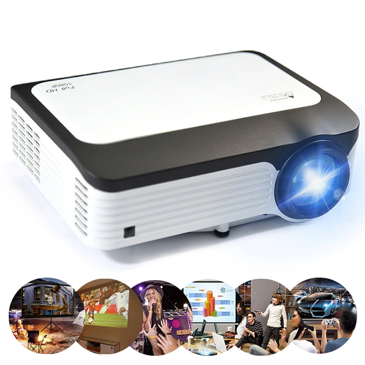 Wejoy L6 5인치 200 ANSI 루멘 1920 x 1080P 안드로이드 6.0 HD 블루투스 4.0 WiFi HD 스마트 프로젝터, AV / VGA / HDMI / 2 x USB / RJ45 지원, 1G+8G, 안드로이드 6.0