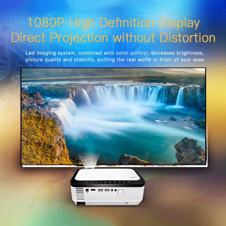 Wejoy L6 5인치 200 ANSI 루멘 1920 x 1080P 안드로이드 6.0 HD 블루투스 4.0 WiFi HD 스마트 프로젝터, AV / VGA / HDMI / 2 x USB / RJ45 지원, 1G+8G, 안드로이드 6.0