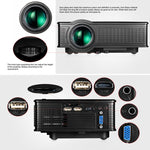 LY-50 1800 루멘 1280x800 홈 시어터 LED 프로젝터 리모컨 포함, AV & USB & VGA & HDMI 지원, LY-50