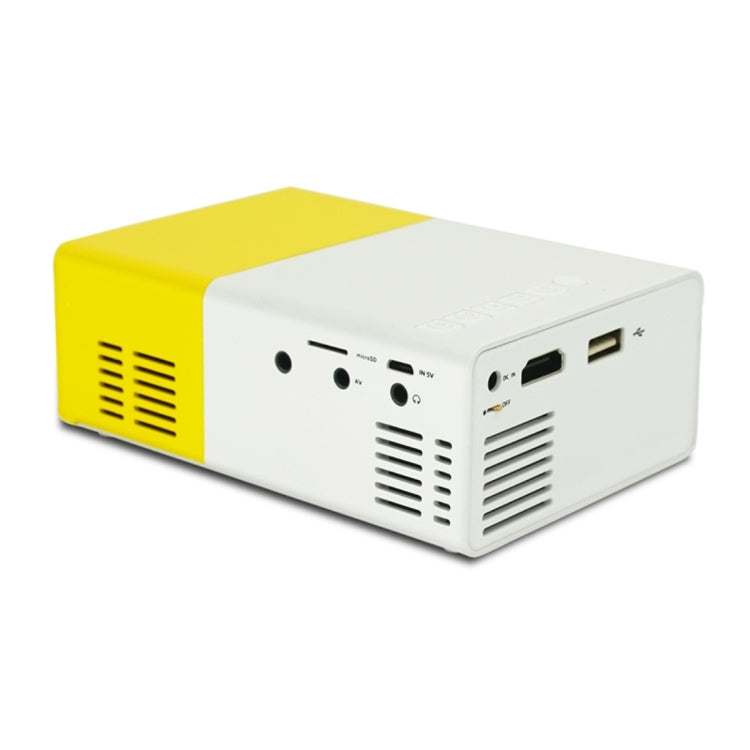 YG300 400루멘 휴대용 미니 홈 시어터 LED 프로젝터 리모컨 포함, HDMI, AV, SD, USB 인터페이스 지원